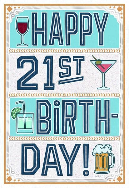 Cheers to 21 Funny Birthday Card - Shelburne Country Store