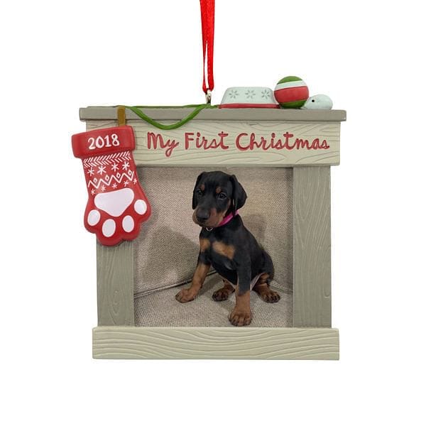 2018 Dated Resin Photo Holder Pet's First Christmas - Shelburne Country Store