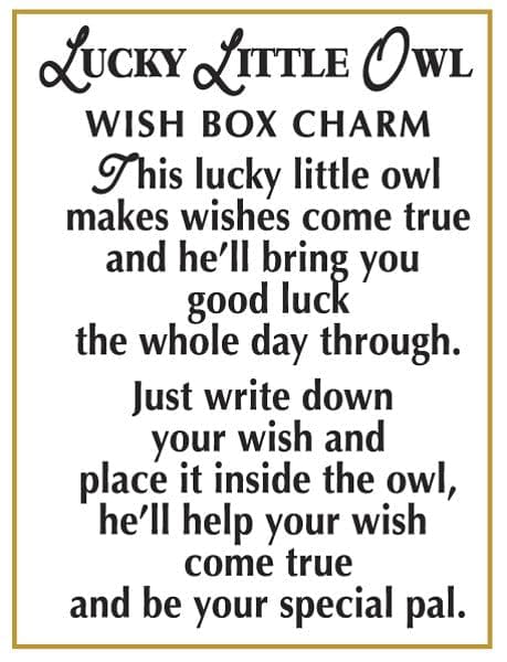 Lucky Little Owl Wish Box Charms - Shelburne Country Store