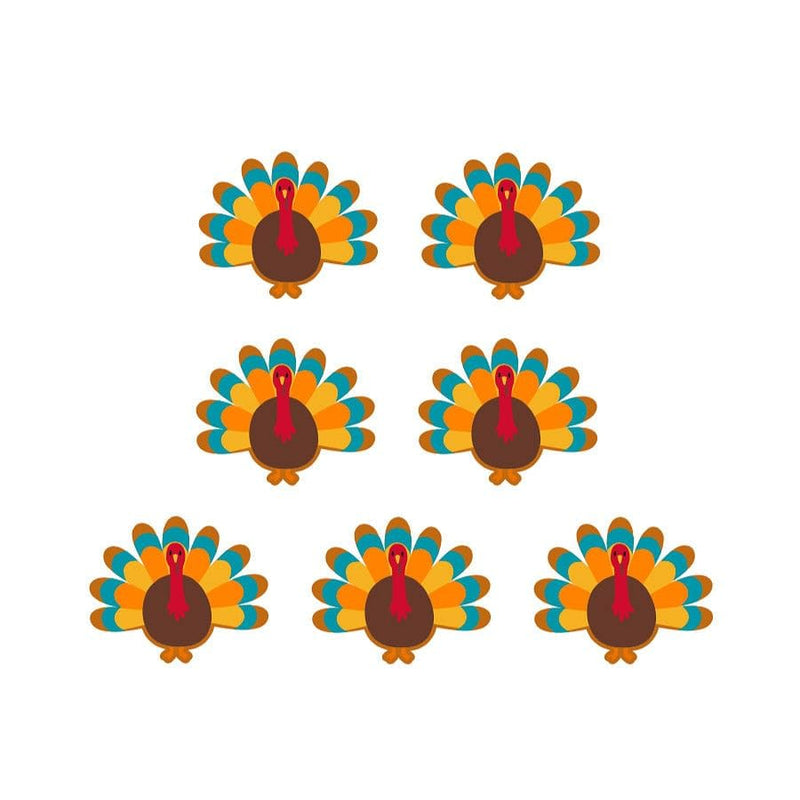 2.25 inch Layered Felt Turkey Stickers - 7 pack - Shelburne Country Store