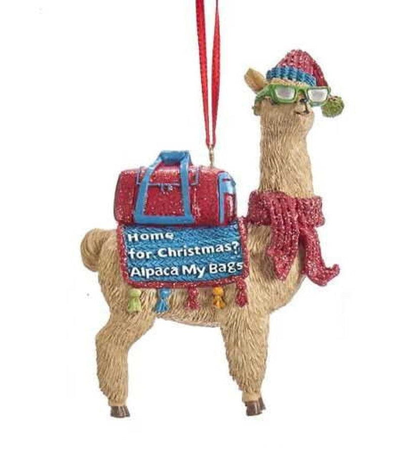 Llama and Alpaca Ornament -  Home For Christmas? Alpaca My Bags - Shelburne Country Store