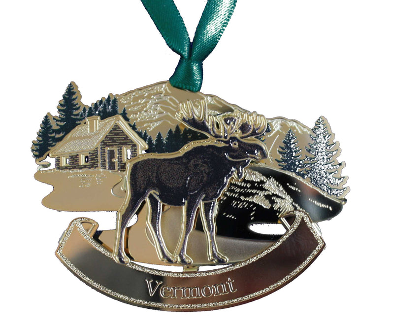 Vermont Mountain Moose Collage Ornament - Shelburne Country Store