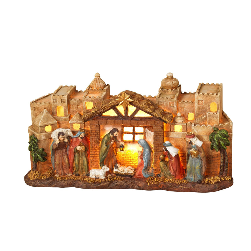 Gerson 12-Inch Lighted Nativity Scene - Shelburne Country Store