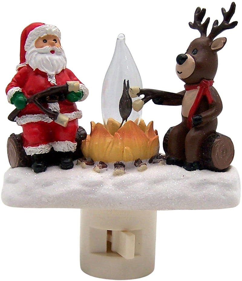 Santa & Reindeer Campfire Nightlight - Shelburne Country Store