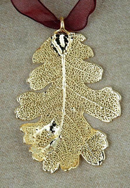 Oak Leaf Ornament Gold - Shelburne Country Store