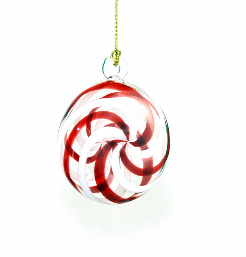 Peppermint Swirl Egyptian Glass Ornament - The Country Christmas Loft