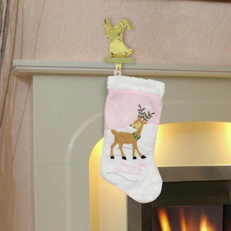 Holiday Living 18-in Pink Christmas Stocking - Shelburne Country Store