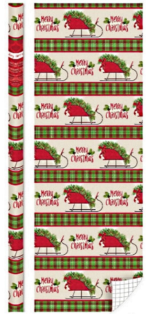 30" (40 square Foot) Roll Wrap - Christmas Sleigh - Shelburne Country Store