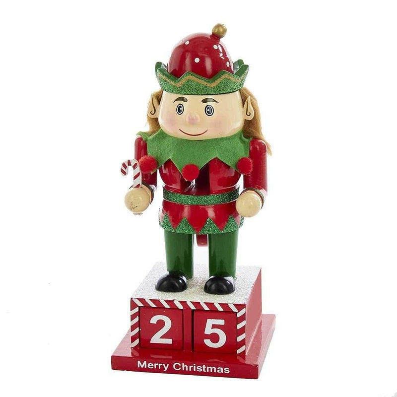 8 inch Wooden Elf Calendar Nutcracker - Shelburne Country Store
