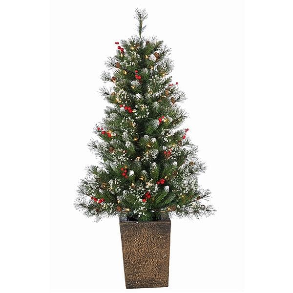 Prelit 4' Potted Glazier Pine Tree - Shelburne Country Store
