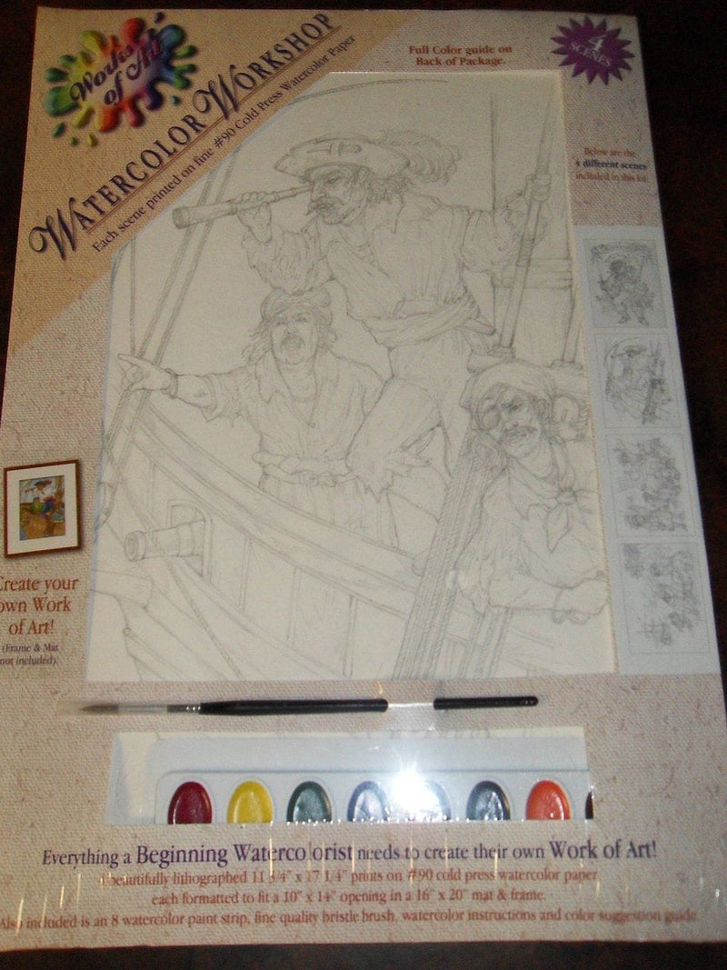Works Of Art Watercolor Workshop Pirate Paint Kit ( 4 Different Scenes) - Shelburne Country Store