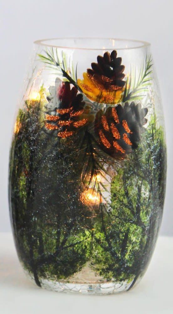 Lighted Crackle Pinecone - - Shelburne Country Store
