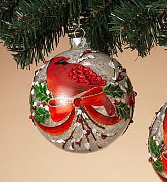 120MM Glass Ball Cardinal Ornament - Shelburne Country Store