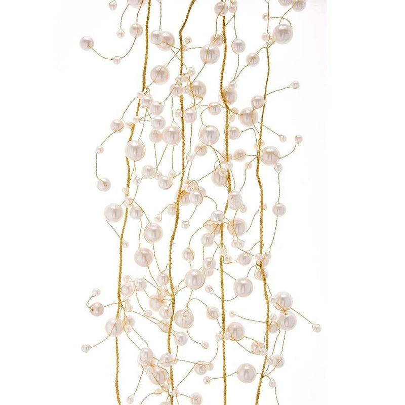 Pearl Beads With Gold Wire Garland - 5 Foot - Shelburne Country Store