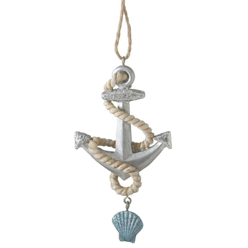 Anchor Ornament with Shell Dangle - Shelburne Country Store