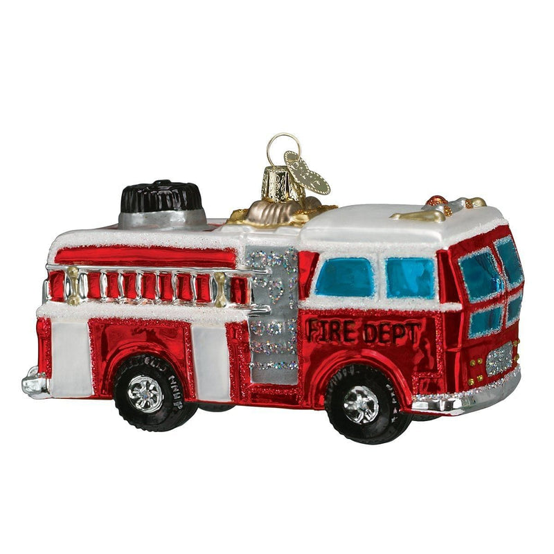 Fire Truck Glass Ornament - Shelburne Country Store