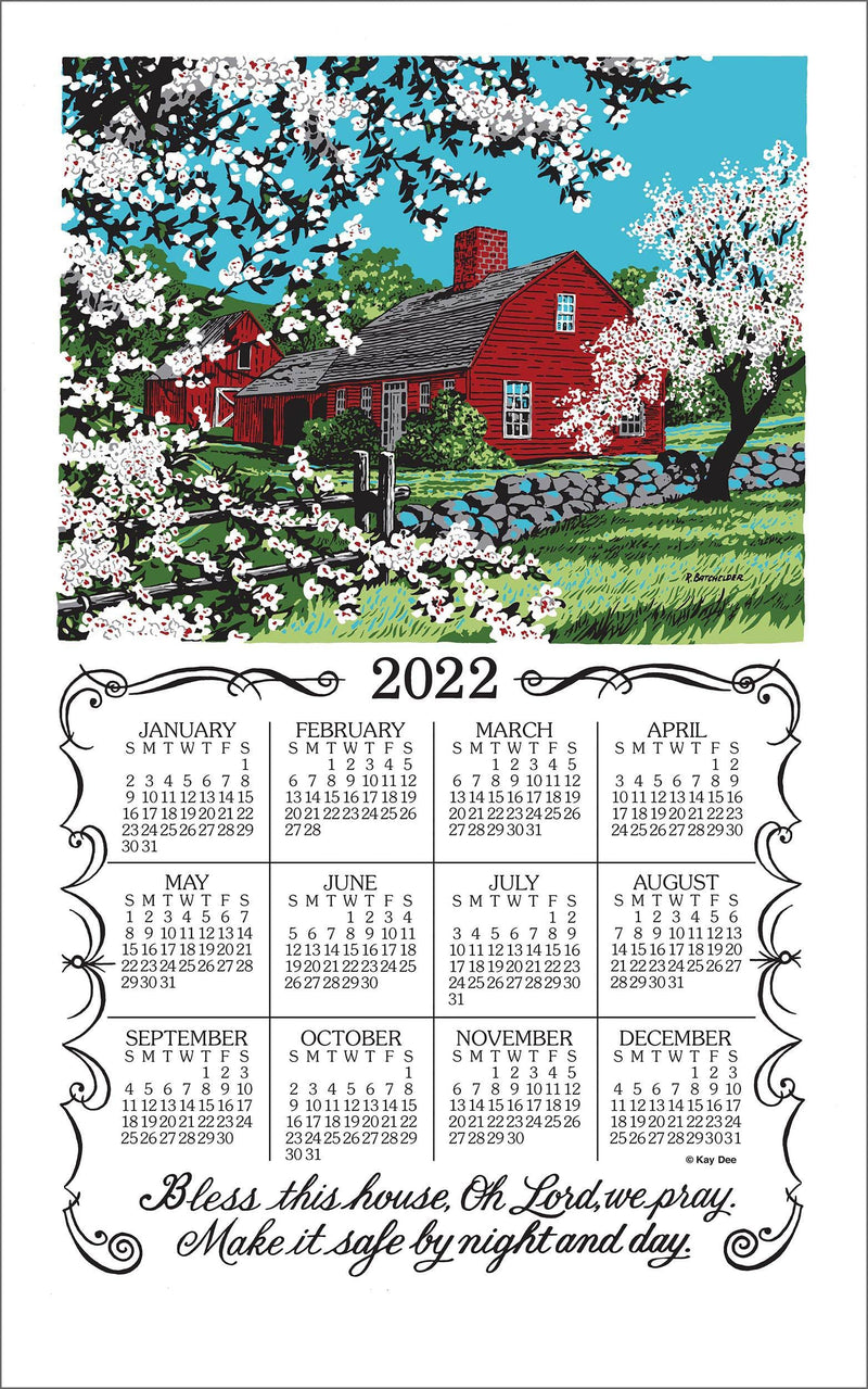 2022 Linen Calendar Towel -  Bless This House - Shelburne Country Store