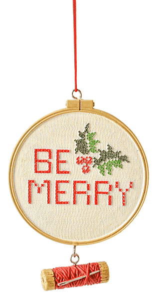 Cross Stitch Ornament - Be Merry - Shelburne Country Store