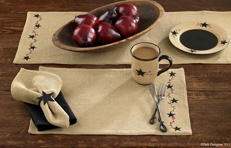 Burlap Star Placemat - Shelburne Country Store