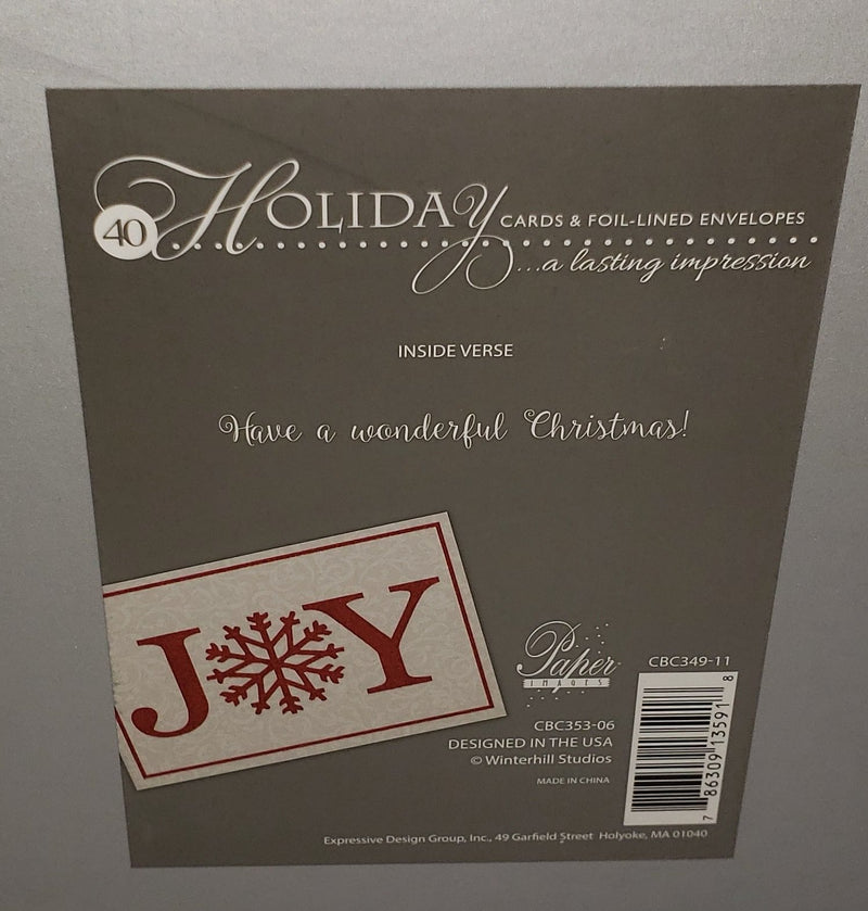 Holiday Luxury Favorites Value 40 Card Box - Joy - Shelburne Country Store