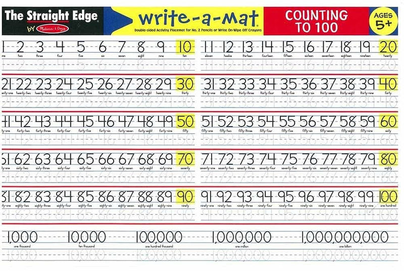 Counting to 100 Write-A-Mat - Shelburne Country Store