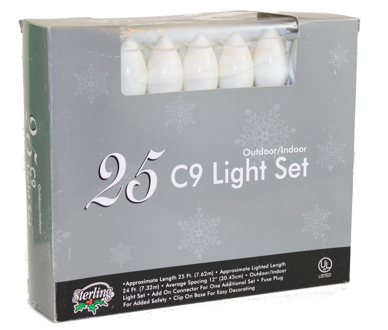 C9 Indoor/Outdoor String Lights - White - 25 Lights - Shelburne Country Store