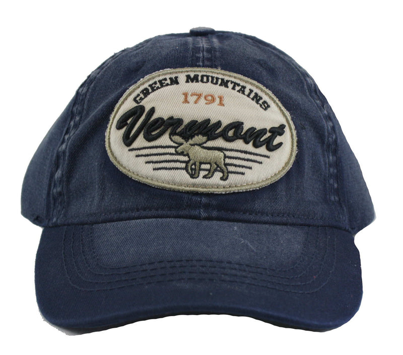 Vermont Patch Hat With Moose - Blue - Shelburne Country Store