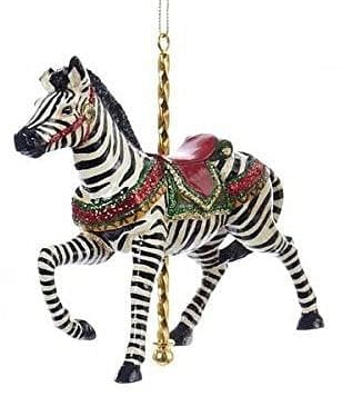 Resin Carousel Assortment Ornament - Zebra - Shelburne Country Store