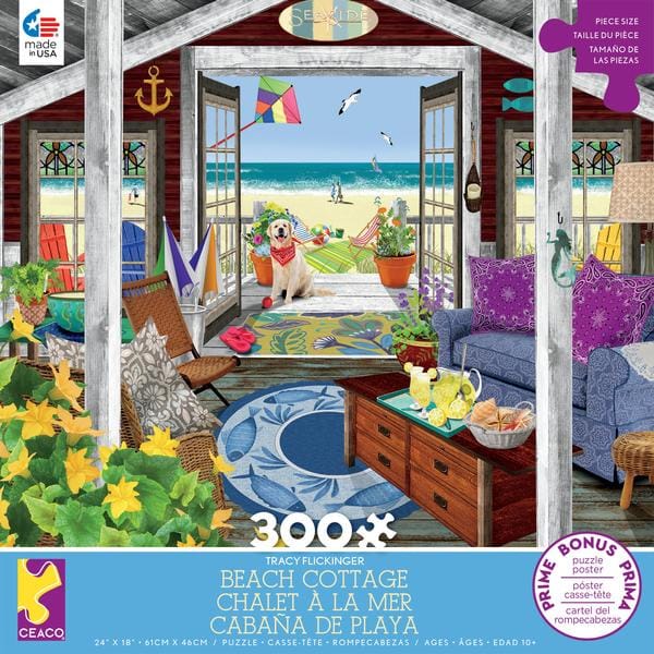 TRACY FLICKINGER - BEACH COTTAGE - 300 PIECE PUZZLE - Shelburne Country Store