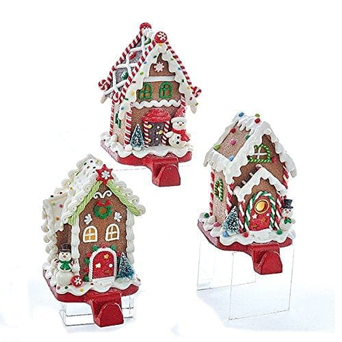 Battery-Operated Gingerbread Candy House Lighted Stocking Hangers - - Shelburne Country Store