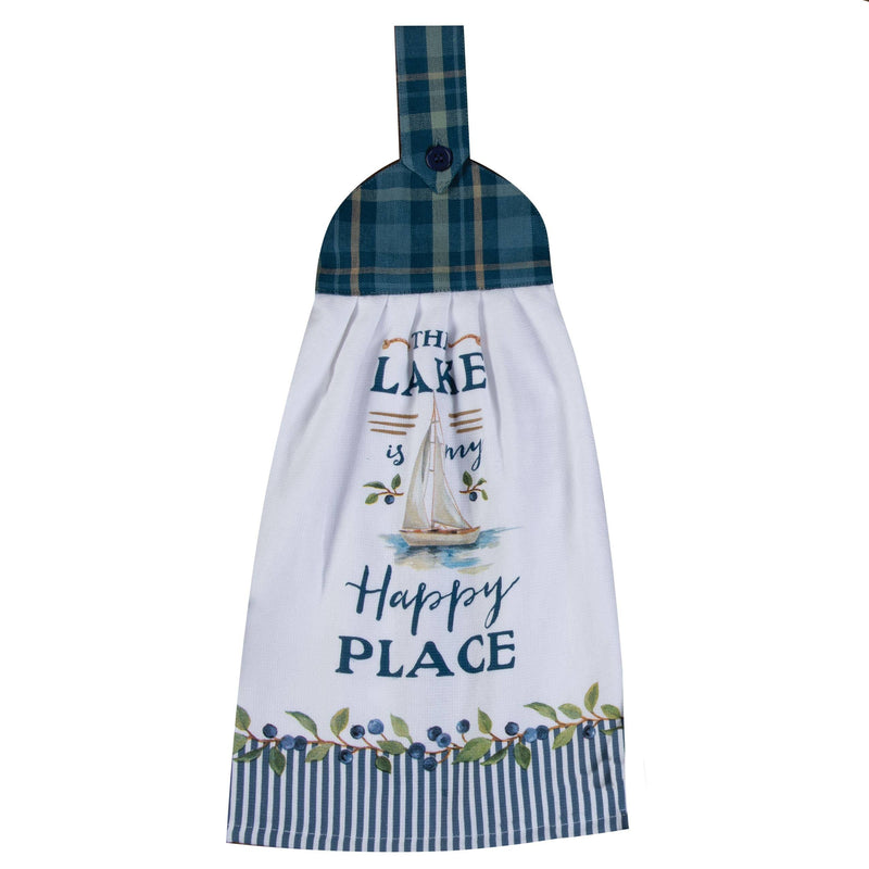 Lakeside Retreat Happy Place Tie Towel - Shelburne Country Store