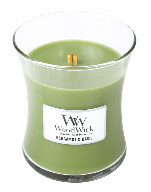 Woodwick Hourglass Jar 9.7 Ounce Candle -  Bergamot Basil - Shelburne Country Store