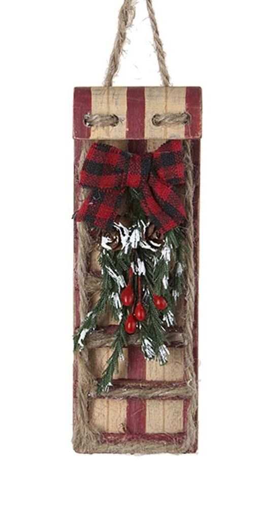 Kurt Adler Old Fashioned Sledding Ornament - Sled - Shelburne Country Store