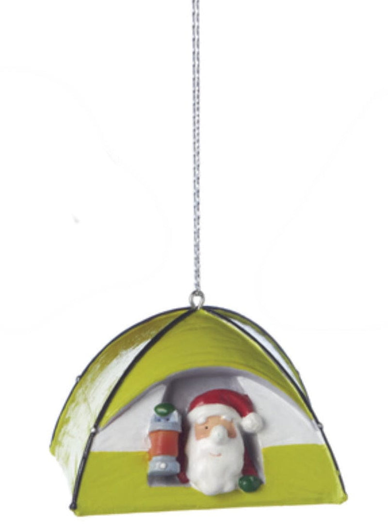 Santa In Tent Ornament - Green - Shelburne Country Store
