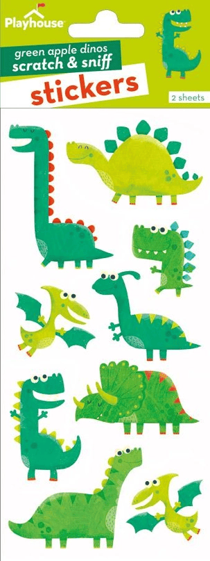 Green Apple Dinosaurs Scratch & Sniff Stickers - Shelburne Country Store