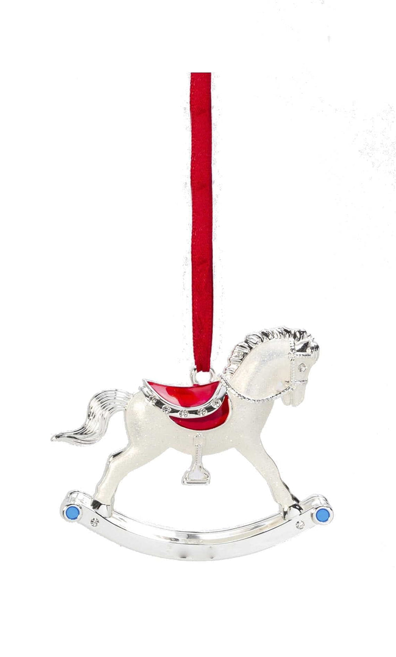 Silver Plated Baby Ornament - Rocking Horse - Shelburne Country Store