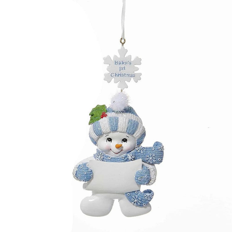 Baby's 1st Christmas Snow Baby Boy Ornament - Shelburne Country Store