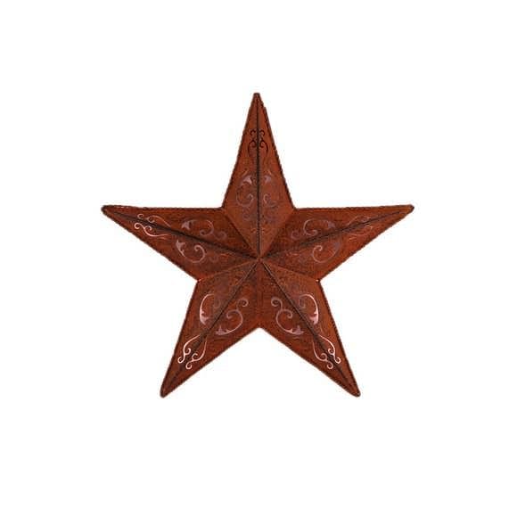18 Inch Rusty with Black Lacey Star - Shelburne Country Store