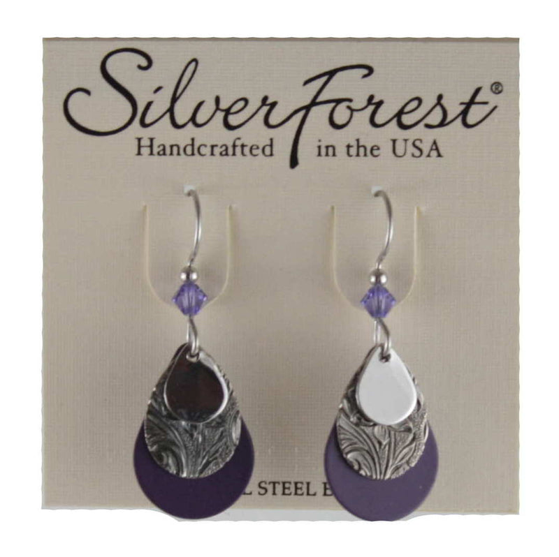 Purple Layered Tears Steel Earring - Shelburne Country Store