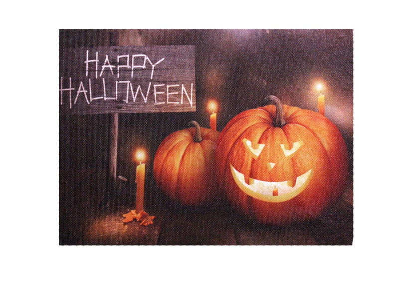 7.8" Lighted Canvas Print - Happy Halloween Sign - Shelburne Country Store