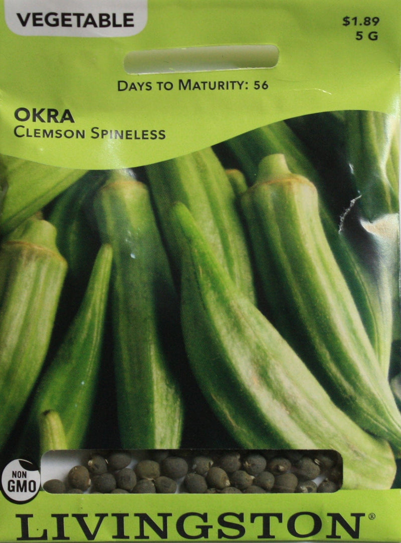 2021 Seed Packet - Okra - Clemson Spineless - Shelburne Country Store