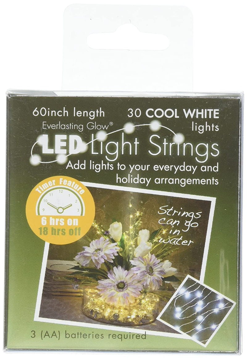 5 foot Cool White B/O String Lights with Timer - Shelburne Country Store