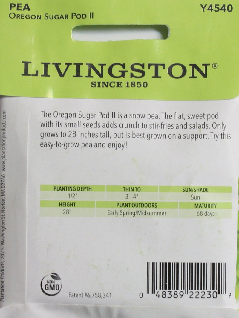 Seed Packet - Pea - Oregon Sugar Pod II - Shelburne Country Store