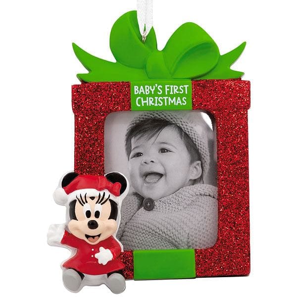 Minnie Baby's First Christmas Photo Holder Personalized Ornament - Shelburne Country Store