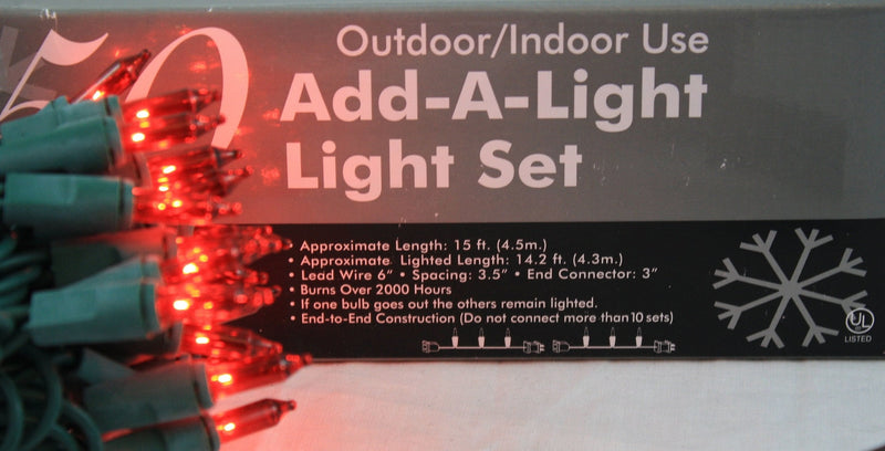 50 Light Indoor/Outdoor RED String Light - Shelburne Country Store