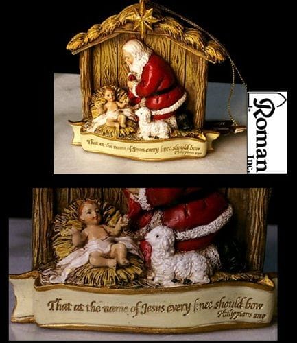 Joseph Studio The Kneeling Santa With Baby Jesus Christmas Ornament - Shelburne Country Store