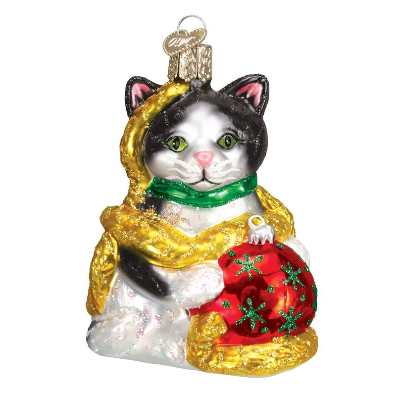 Old World Christmas Holiday Kitten Glass Blown Ornament - Shelburne Country Store