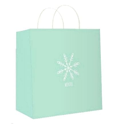 Kraft Jumbo Square Christmas Gift Bag - Winter Snowflake - Shelburne Country Store