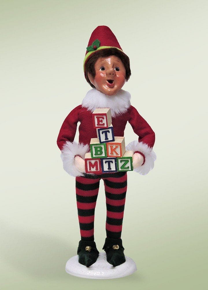Bing Christmas Elf With Blocks - Shelburne Country Store