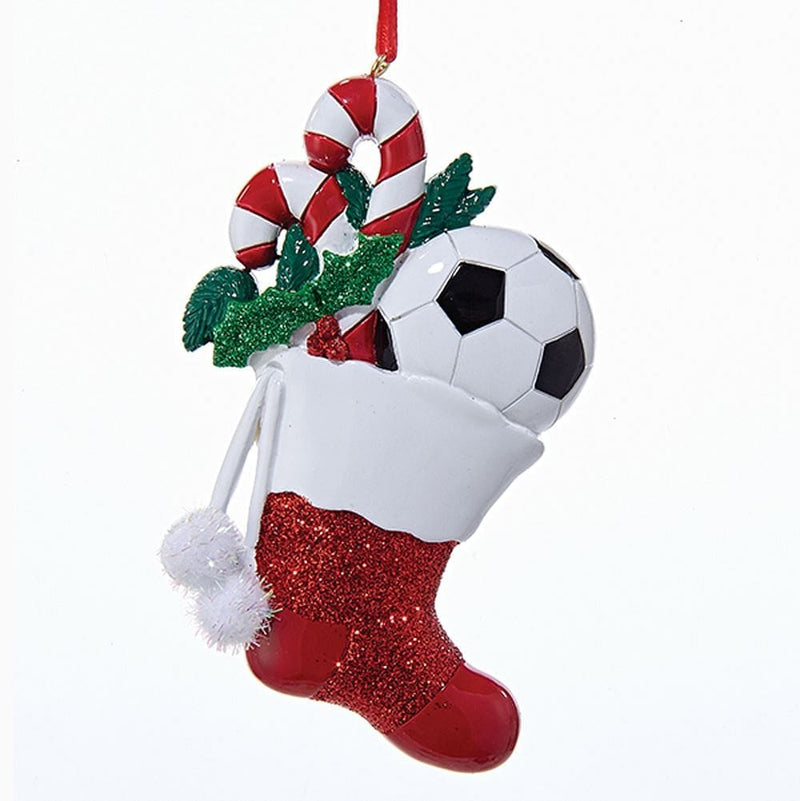 Soccer Ball In Stocking Ornament - Shelburne Country Store